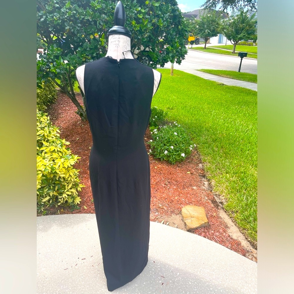 Vintage Black Beaded Formal Dress by Liz Claiborne size 12 - Picture 12 of 16